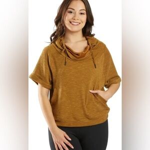PrAna Sunrise Crop Pullover Short Sleeve Top in Antique Bronze Small